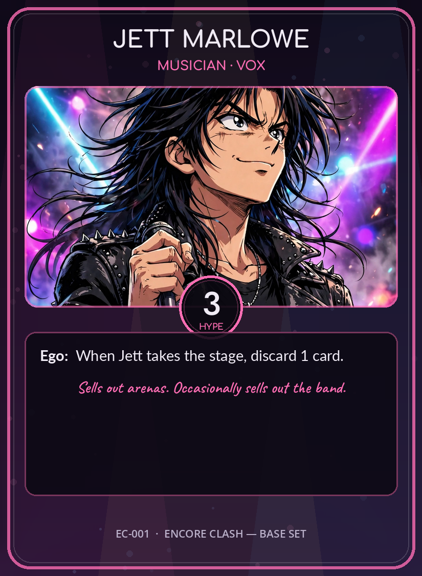 Encore Clash card: Jett Marlowe