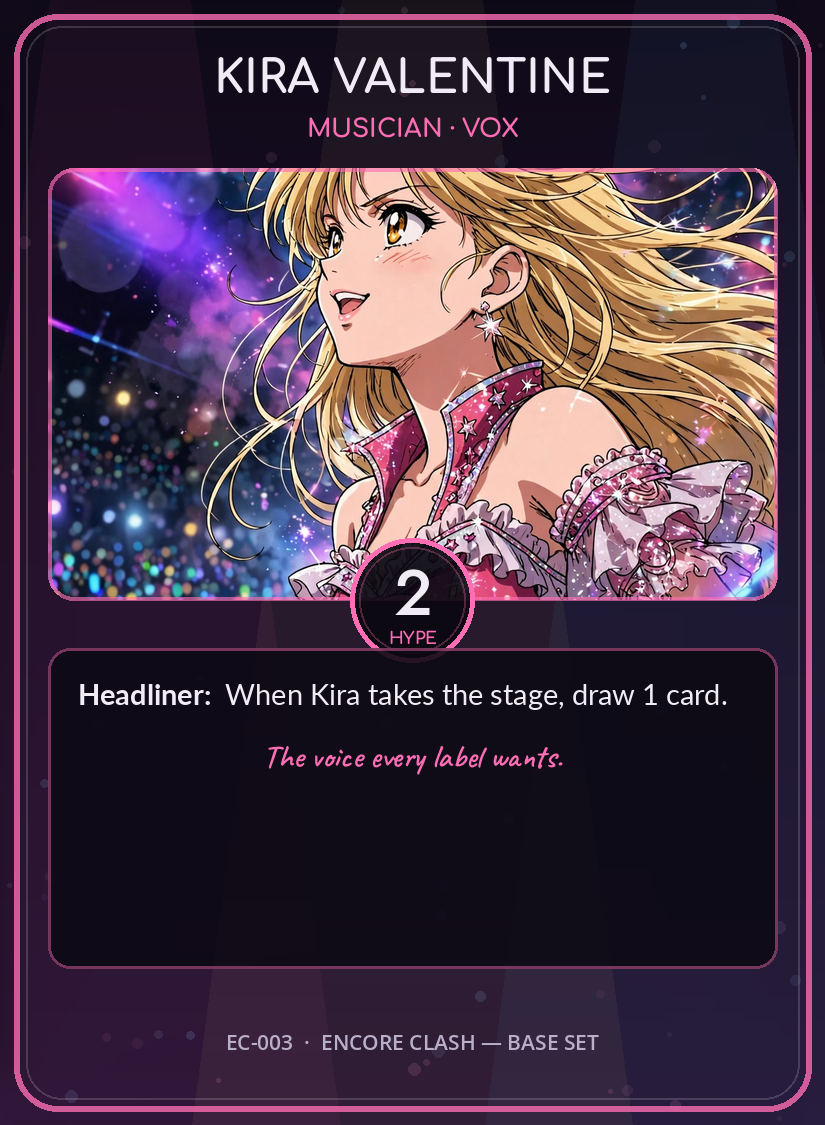 Encore Clash card: Kira Valentine