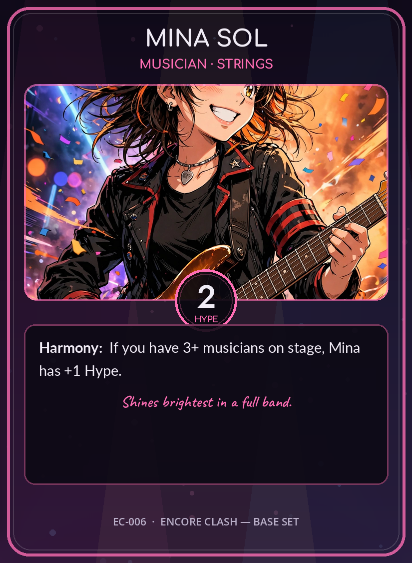 Encore Clash card: Mina Sol