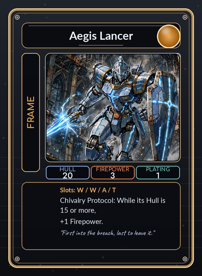 Iron Covenant card: Aegis Lancer
