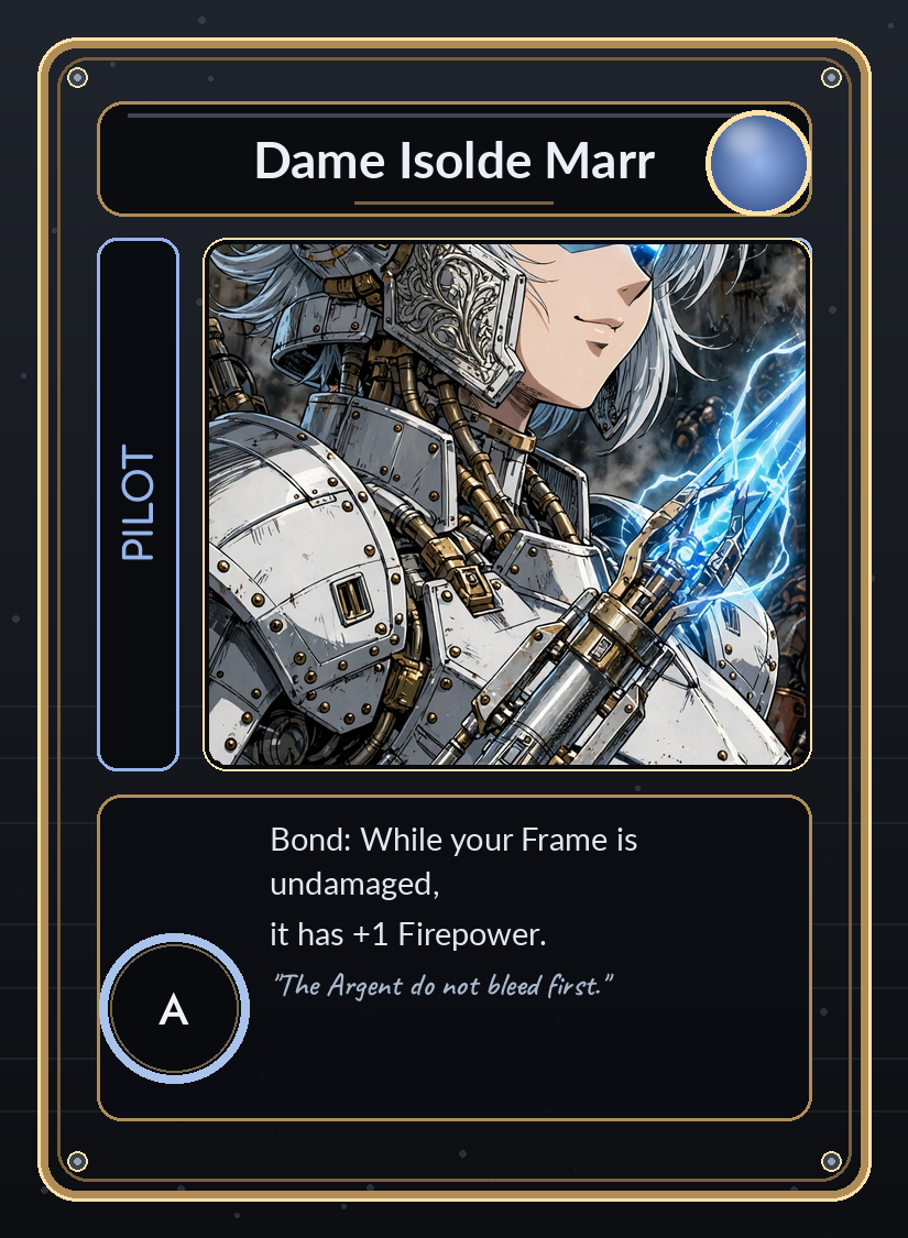 Iron Covenant card: Dame Isolde Marr