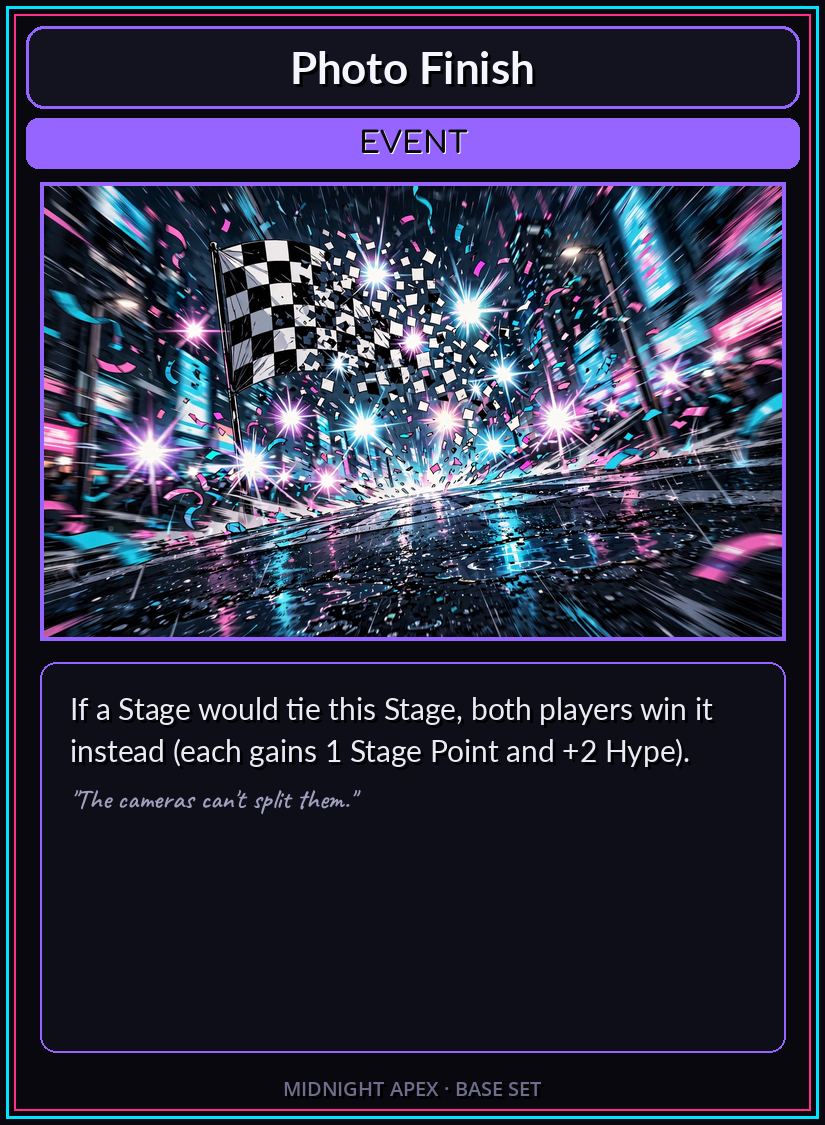 Midnight Apex card: Photo Finish