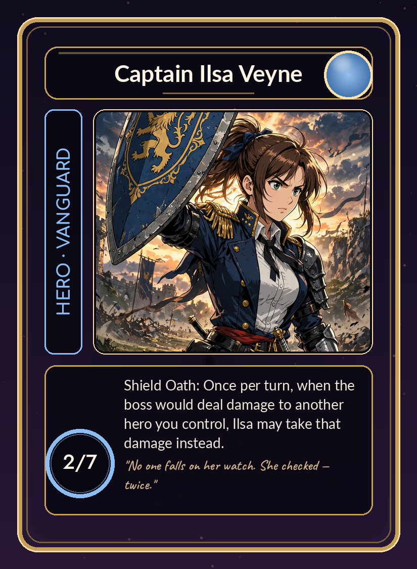 Realmfall card: Captain Ilsa Veyne