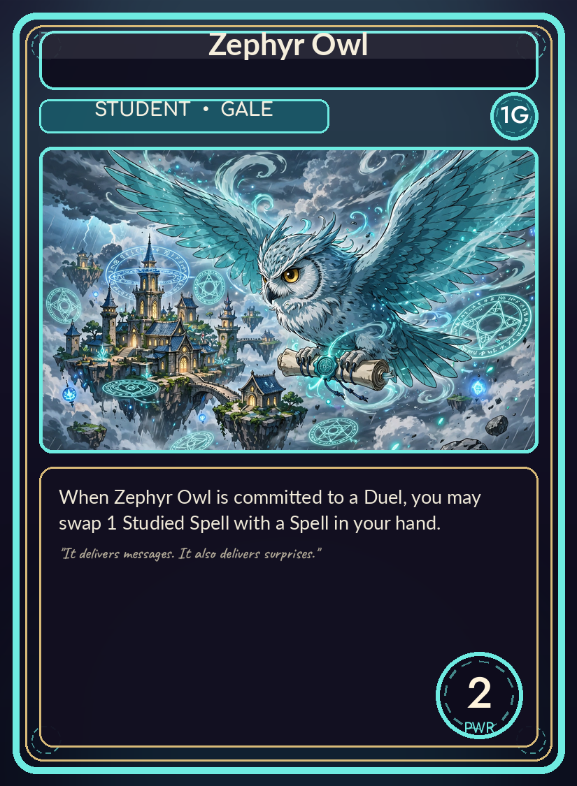 Sigil Academy card: Zephyr Owl