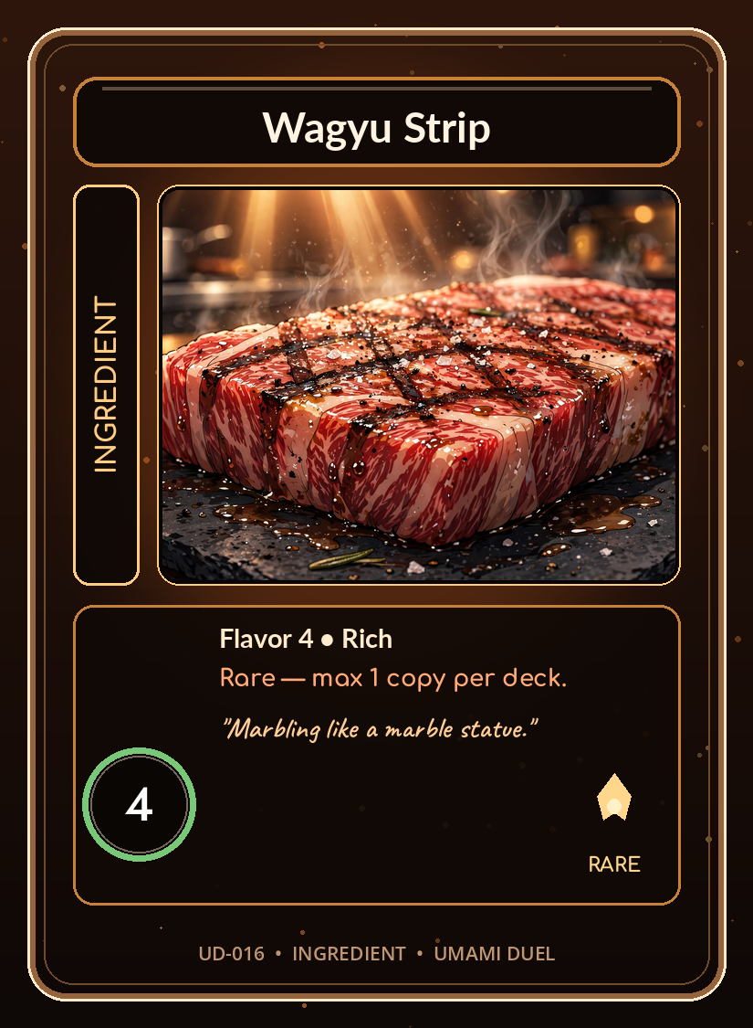 Umami Duel card: Wagyu Strip